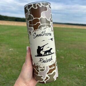Camouflage Tumbler with Hunting Design,Old School Camo,20oz Stainless Steel
